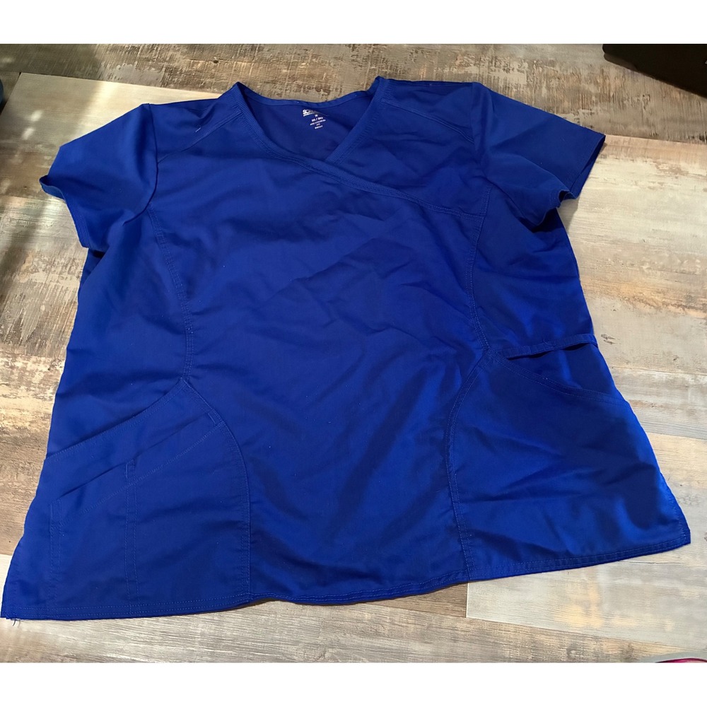 Scrubstar Premium Royal Blue Mock Wrap Scrub Top Womens 2XL